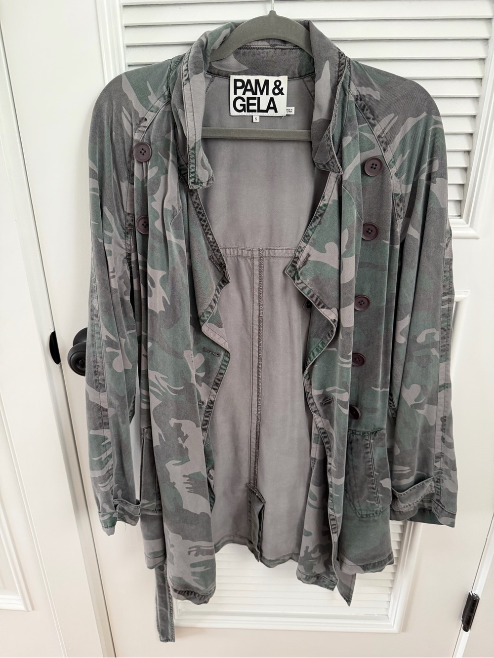 Pam & Gela Green and Gray Camo Utility Jacket